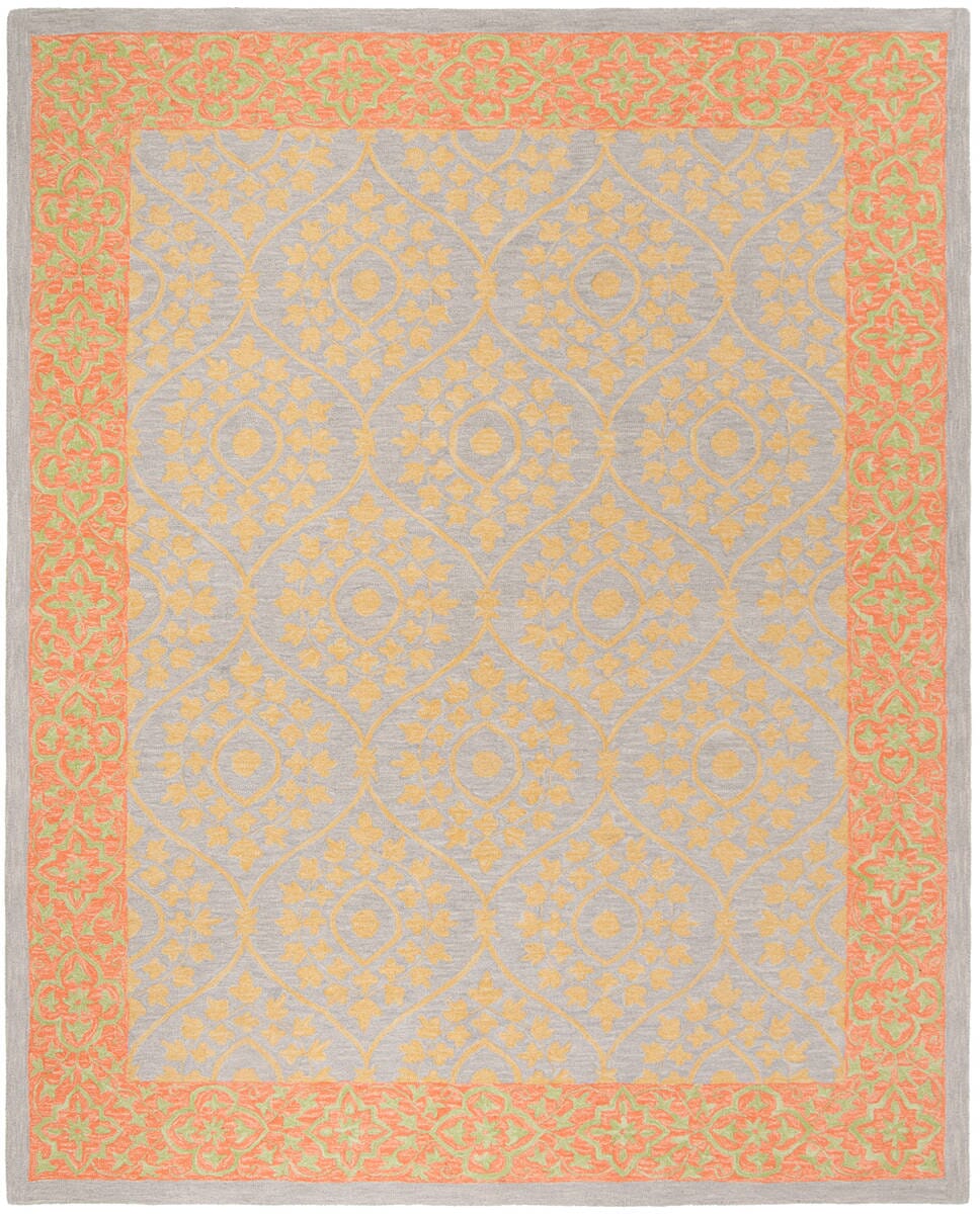 Safavieh Suzani Szn105A Orange / Silver Rugs.