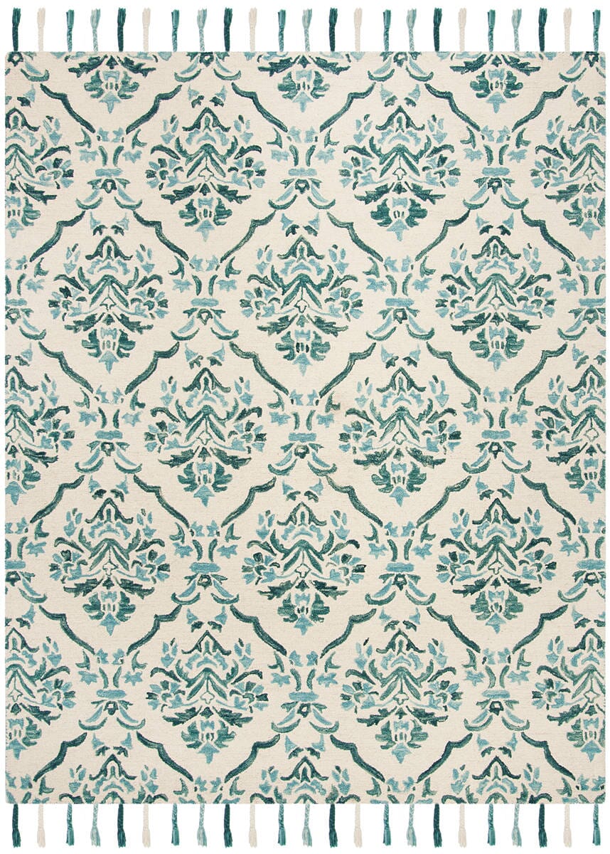 Safavieh Suzani Szn205A Ivory / Turquoise Rugs.