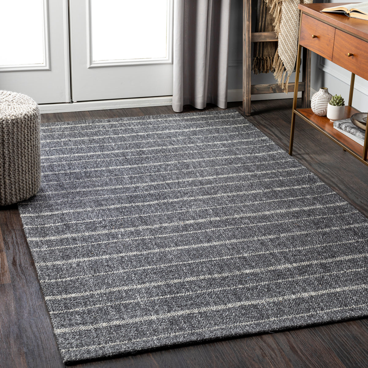 Surya Tartan Tar-2301 Charcoal, Ivory, Medium Gray Rugs.