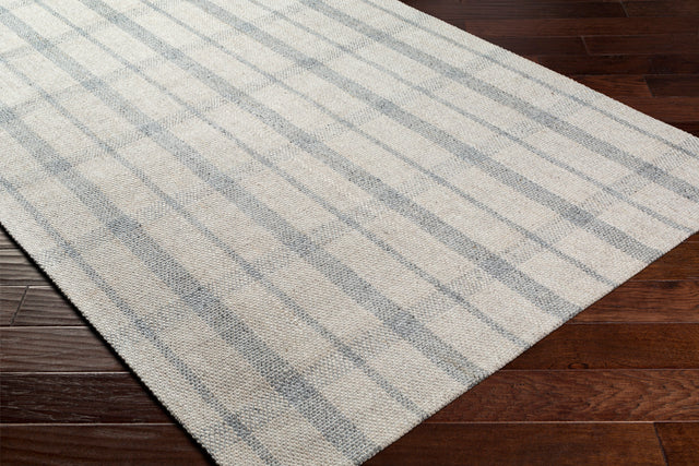 Surya Tartan Tar-2302 Ivory, Light Gray, Medium Gray Rugs.