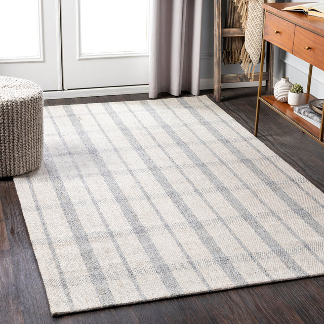 Surya Tartan Tar-2302 Ivory, Light Gray, Medium Gray Rugs.