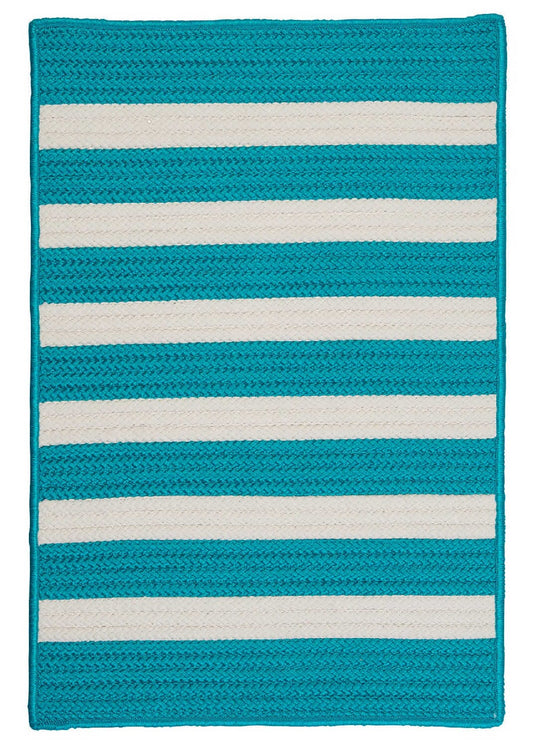 Colonial Mills Stripe It Tr49 Turquoise / Blue Striped Area Rug