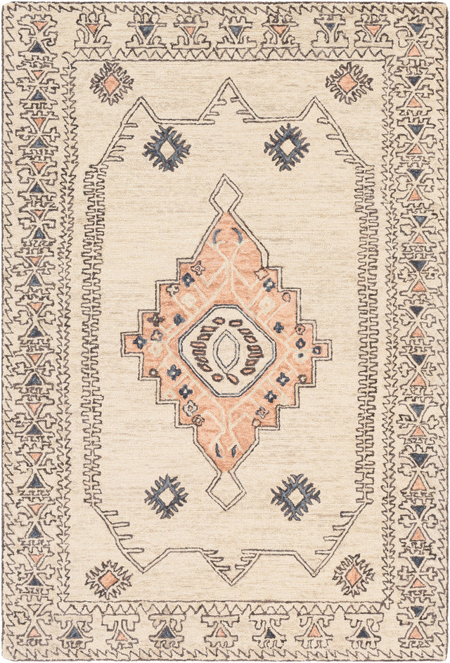 Surya Urfa Urf-2302 Peach, Camel, Cream, Light Gray Rugs.