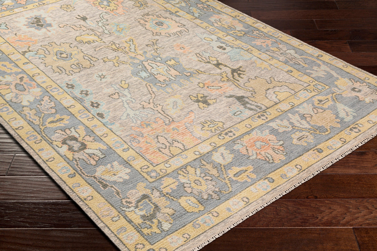 Surya Ushak Usk-2303 Denim, Butter, Blush, Light Gray Rugs.