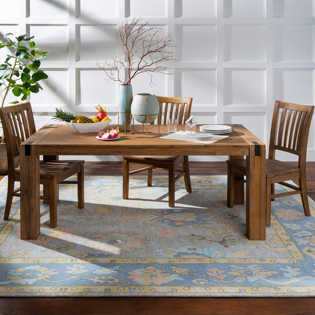 Surya Ushak Usk-2303 Denim, Butter, Blush, Light Gray Rugs.