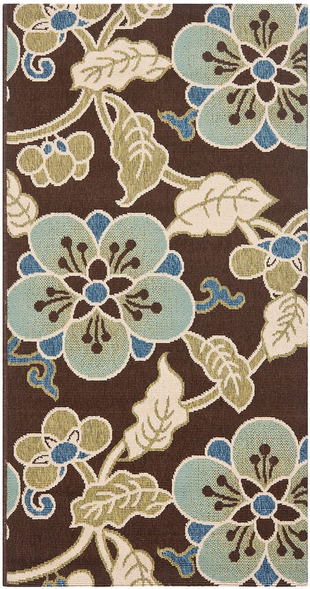 Safavieh Veranda Ver001-0623 Chocolate / Aqua Rugs.