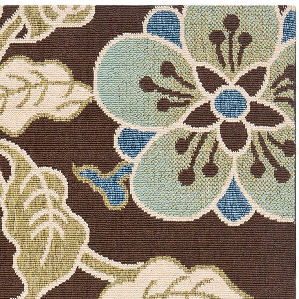 Safavieh Veranda Ver001-0623 Chocolate / Aqua Rugs.