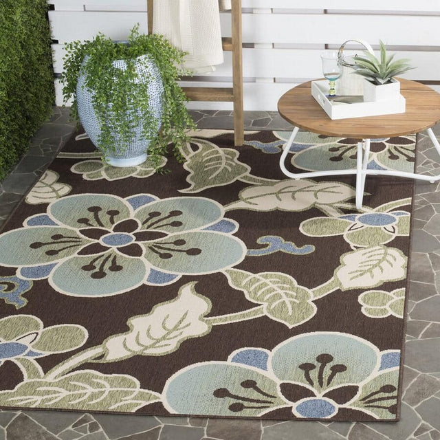 Safavieh Veranda Ver001-0623 Chocolate / Aqua Rugs.