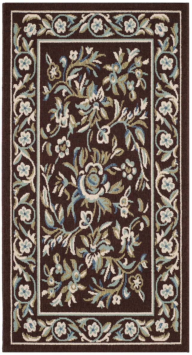 Safavieh Veranda Ver011-0623 Chocolate / Aqua Rugs.