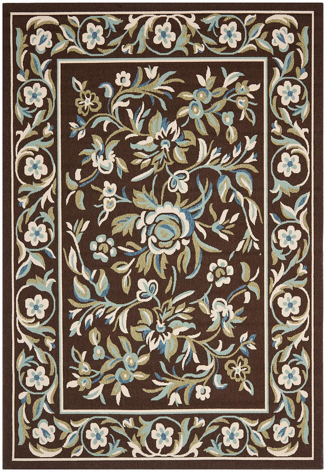 Safavieh Veranda Ver011-0623 Chocolate / Aqua Rugs.