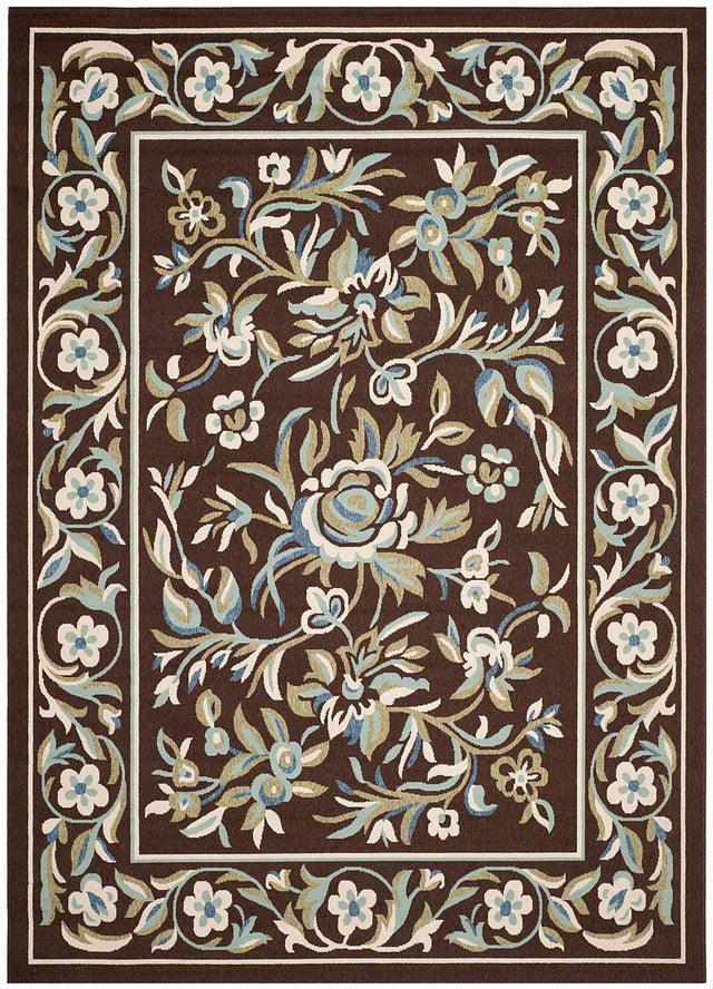 Safavieh Veranda Ver011-0623 Chocolate / Aqua Rugs.