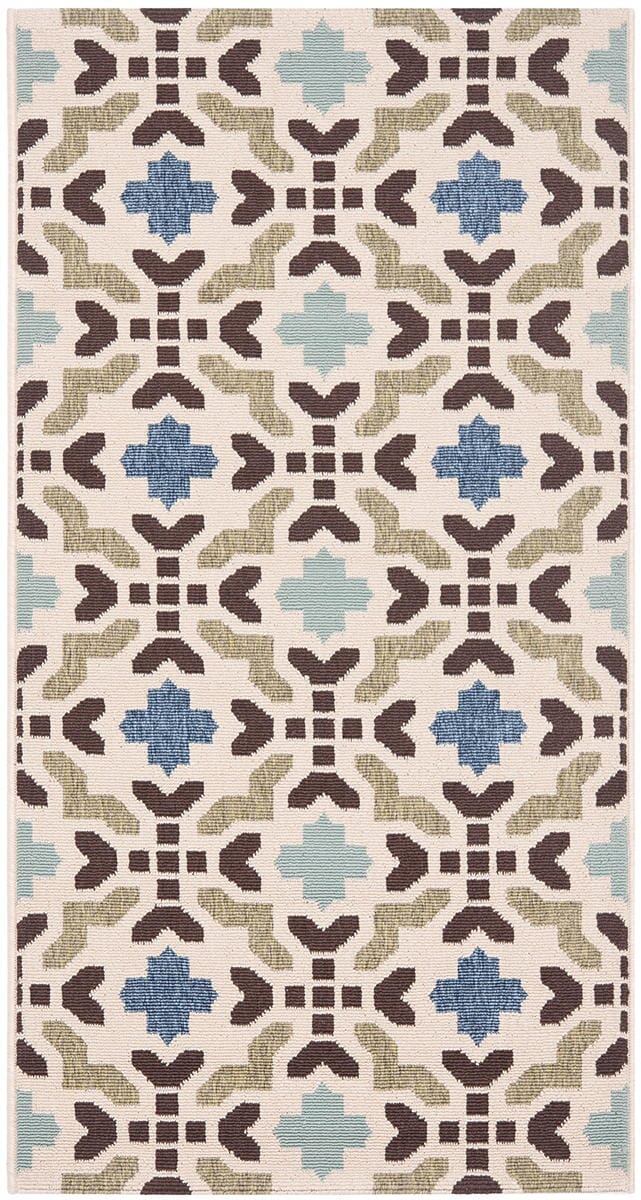 Safavieh Veranda Ver080-0612 Cream / Aqua Rugs.