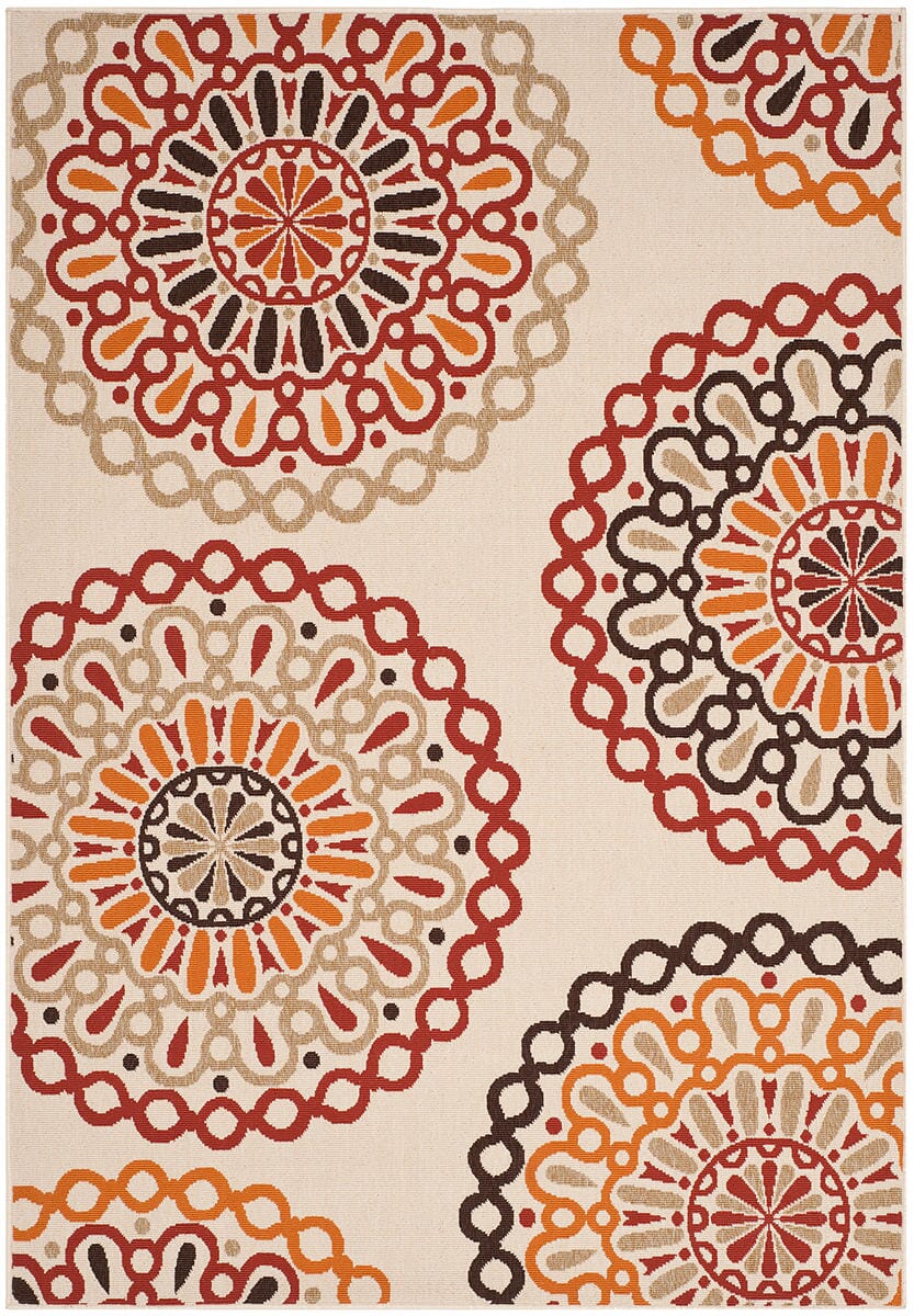 Safavieh Veranda Ver092-0313 Creme / Red Rugs.