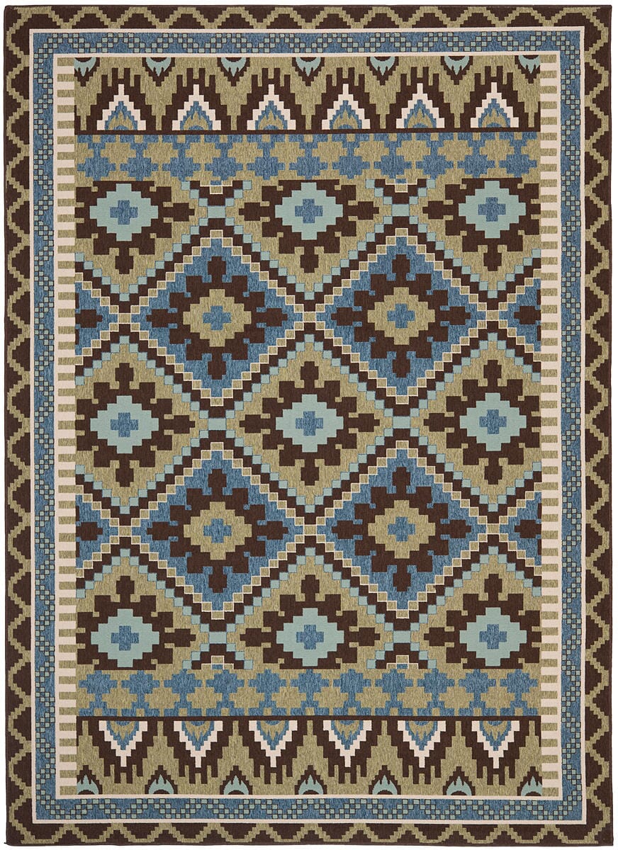Safavieh Veranda Ver096-0642 Green / Chocolate Rugs.
