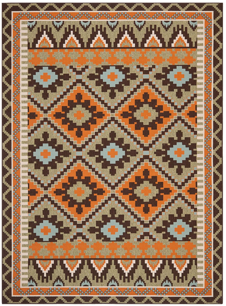 Safavieh Veranda Ver096-0742 Green / Terracotta Rugs.