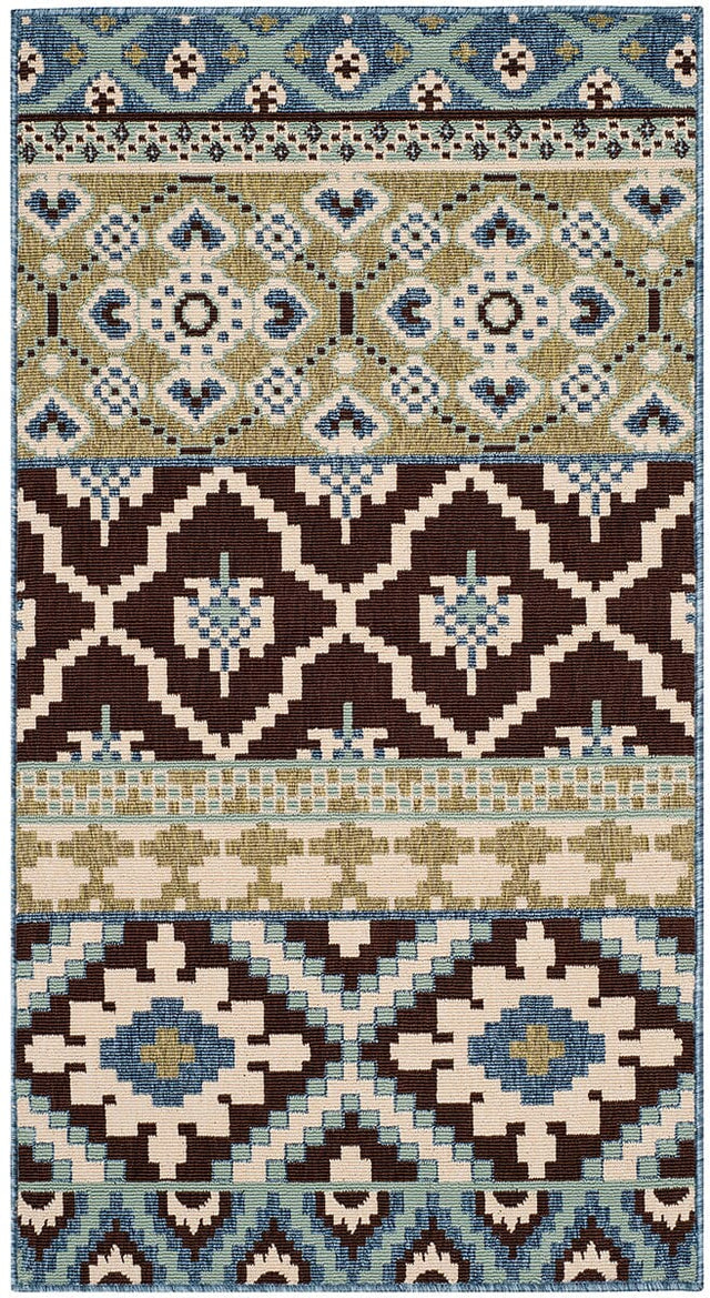 Safavieh Veranda Ver097-0624 Chocolate / Blue Rugs.