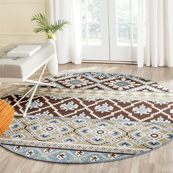 Safavieh Veranda Ver097-0624 Chocolate / Blue Rugs.
