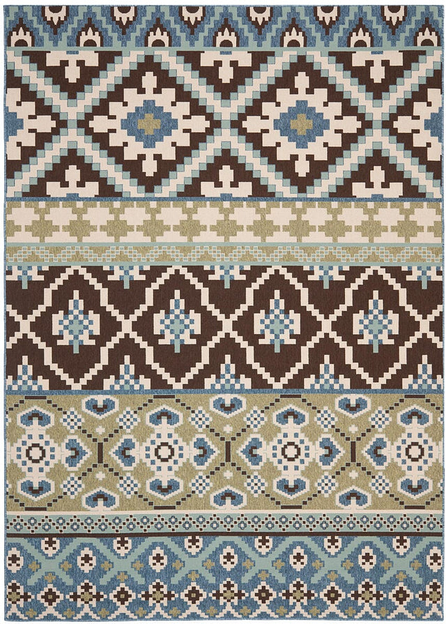 Safavieh Veranda Ver097-0624 Chocolate / Blue Rugs.