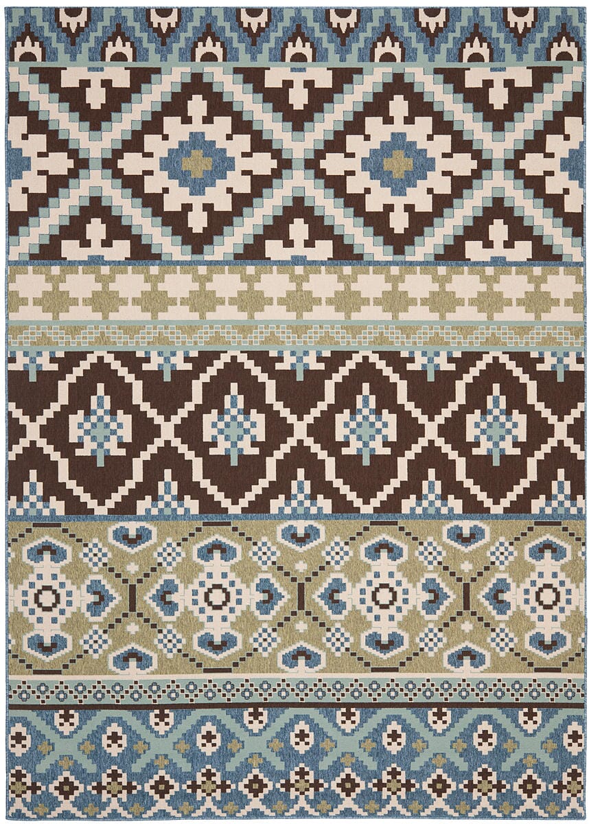 Safavieh Veranda Ver097-0624 Chocolate / Blue Rugs.