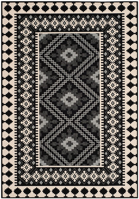 Safavieh Veranda Ver099-0421 Black / Creme Rugs.