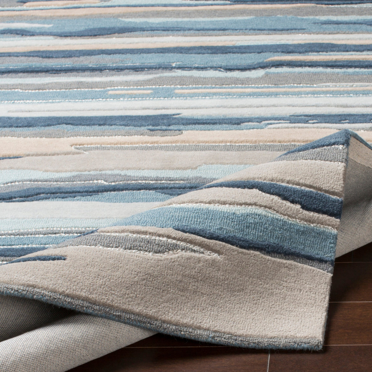 Surya Vernier Vrn-1010 Dark Blue, Gray Rug.
