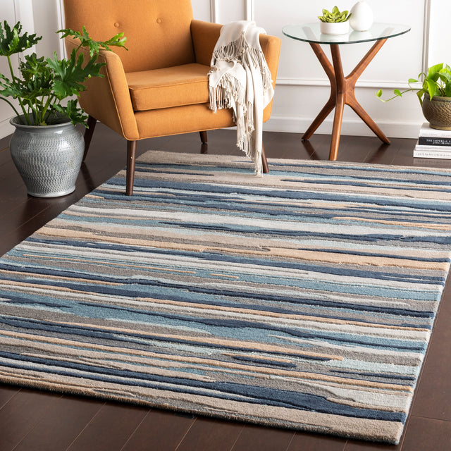 Surya Vernier Vrn-1010 Dark Blue, Gray Rug.