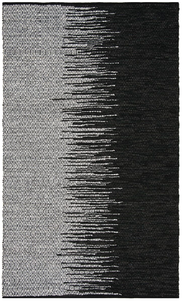 Safavieh Vintage Leather Vtl388C Light Grey / Black Rugs.