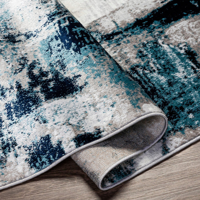 Surya Wanderlust Wnl-2309 Sky Blue, Ink Blue Rug.