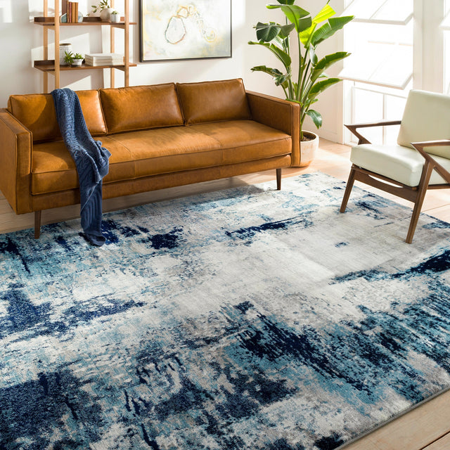 Surya Wanderlust Wnl-2309 Sky Blue, Ink Blue Rug.