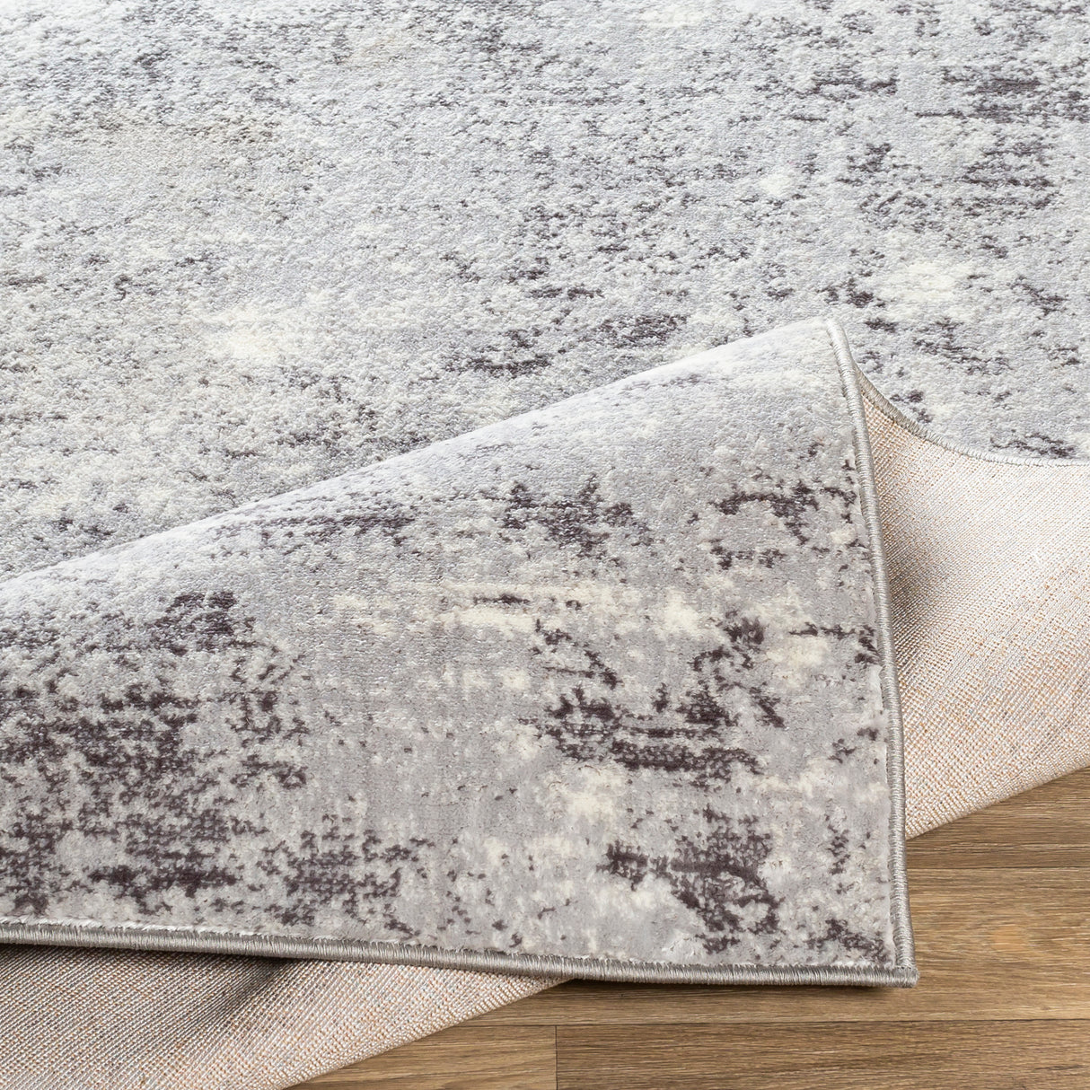Surya Wanderlust Wnl-2310 Light Slate, White Rug.