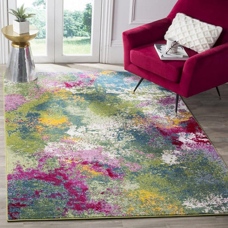 Safavieh Watercolor Wtc697C Green / Fuchsia Rugs.