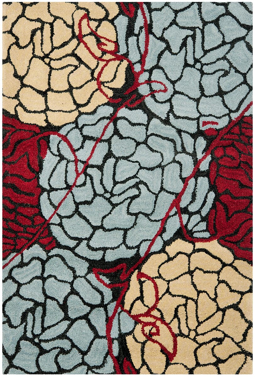 Safavieh Wyndham Wyd321A Charcoal / Red Rugs.