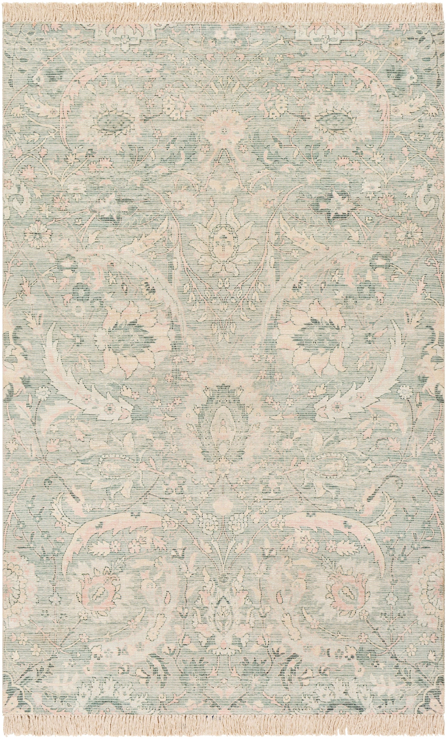 Surya Zainab Zai-2302 Sage, Dark Green, Lime, Pale Pink Rugs.