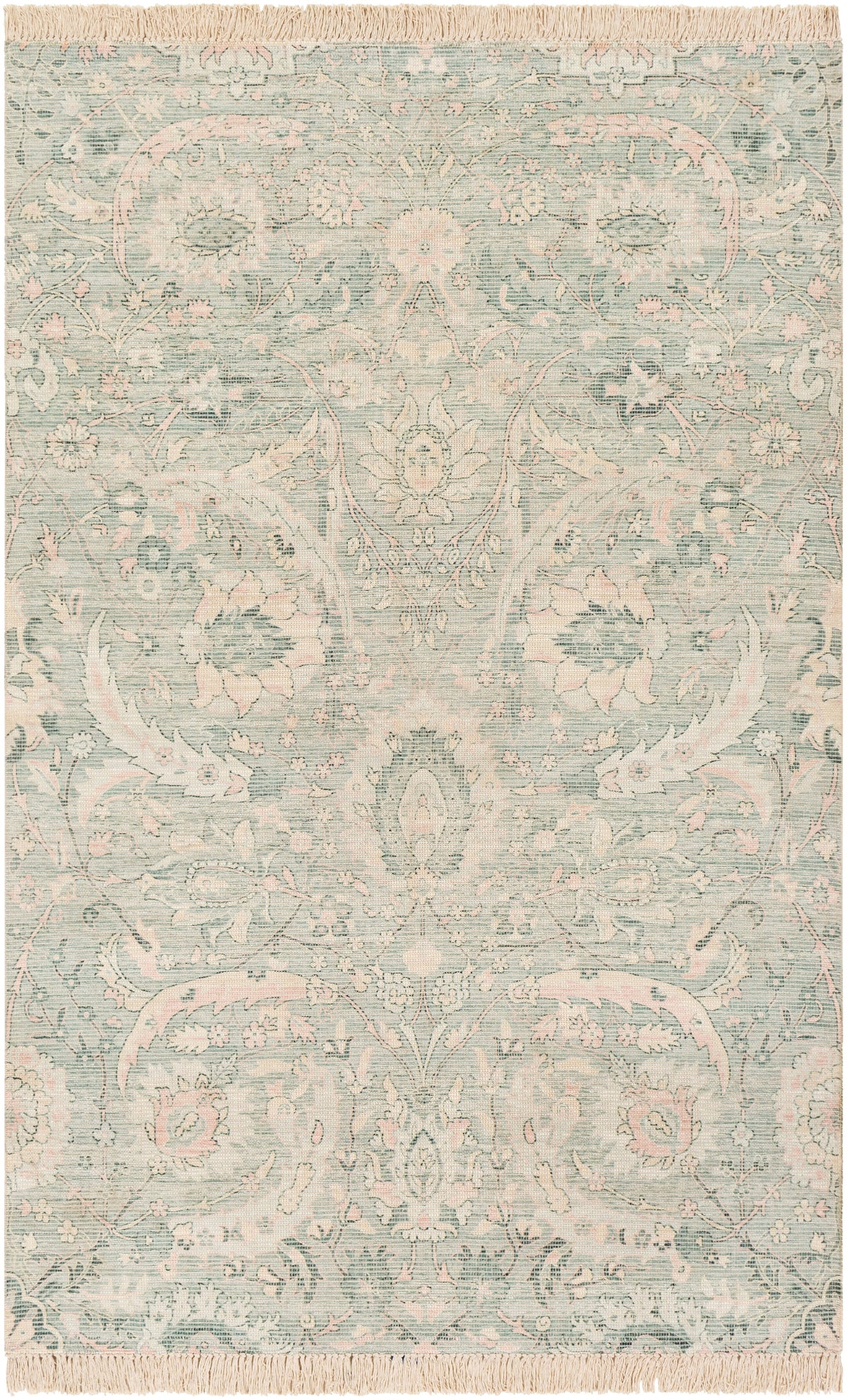 Surya Zainab Zai-2302 Sage, Dark Green, Lime, Pale Pink Rugs.