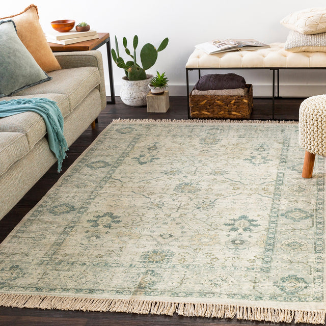 Surya Zainab Zai-2308 Sage, Dark Green, Lime, White Rugs.