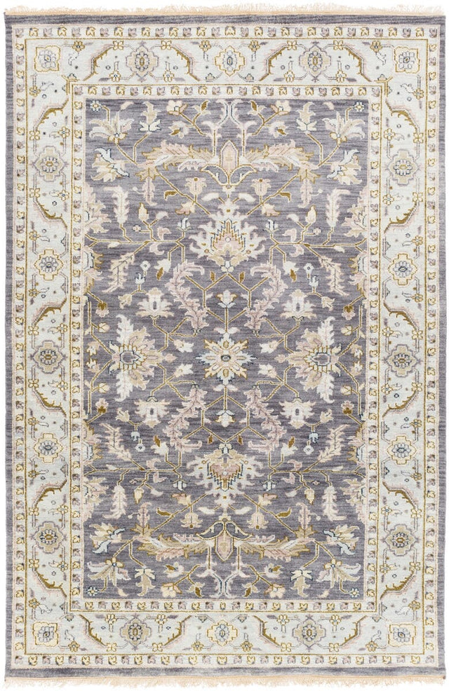 Surya Zeus Zeu-7825 Charcoal / Sky Blue / Olive / Ivory Rugs.