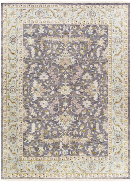 Surya Zeus Zeu-7825 Charcoal / Sky Blue / Olive / Ivory Rugs.