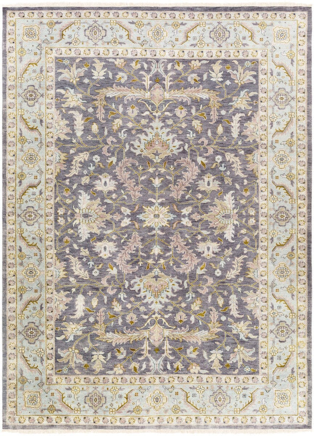 Surya Zeus Zeu-7825 Charcoal / Sky Blue / Olive / Ivory Rugs.