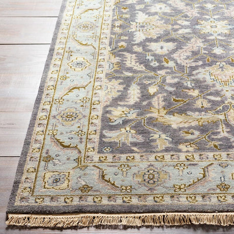 Surya Zeus Zeu-7825 Charcoal / Sky Blue / Olive / Ivory Rugs.