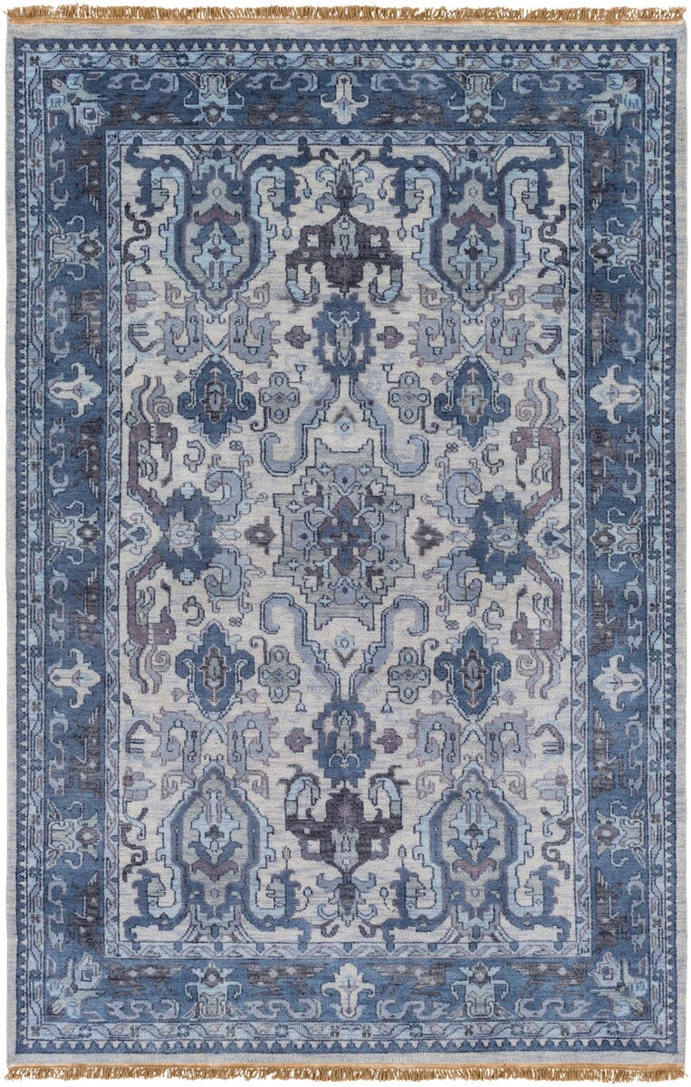 Surya Zeus Zeu-7828 Ivory, Navy, Charcoal, Black Rugs.