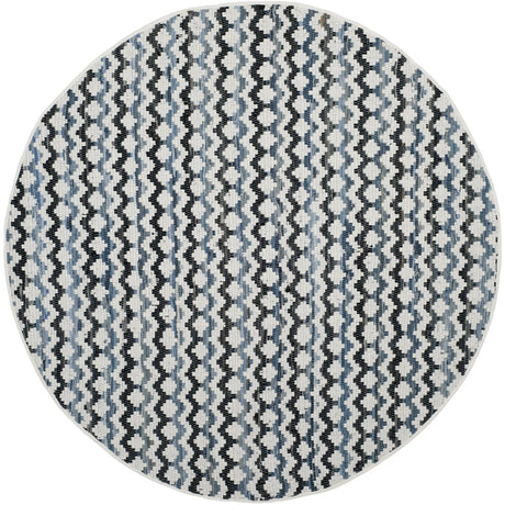 Safavieh Montauk 6'-0" x 6'-0" Rug in Ivory Blue / Black