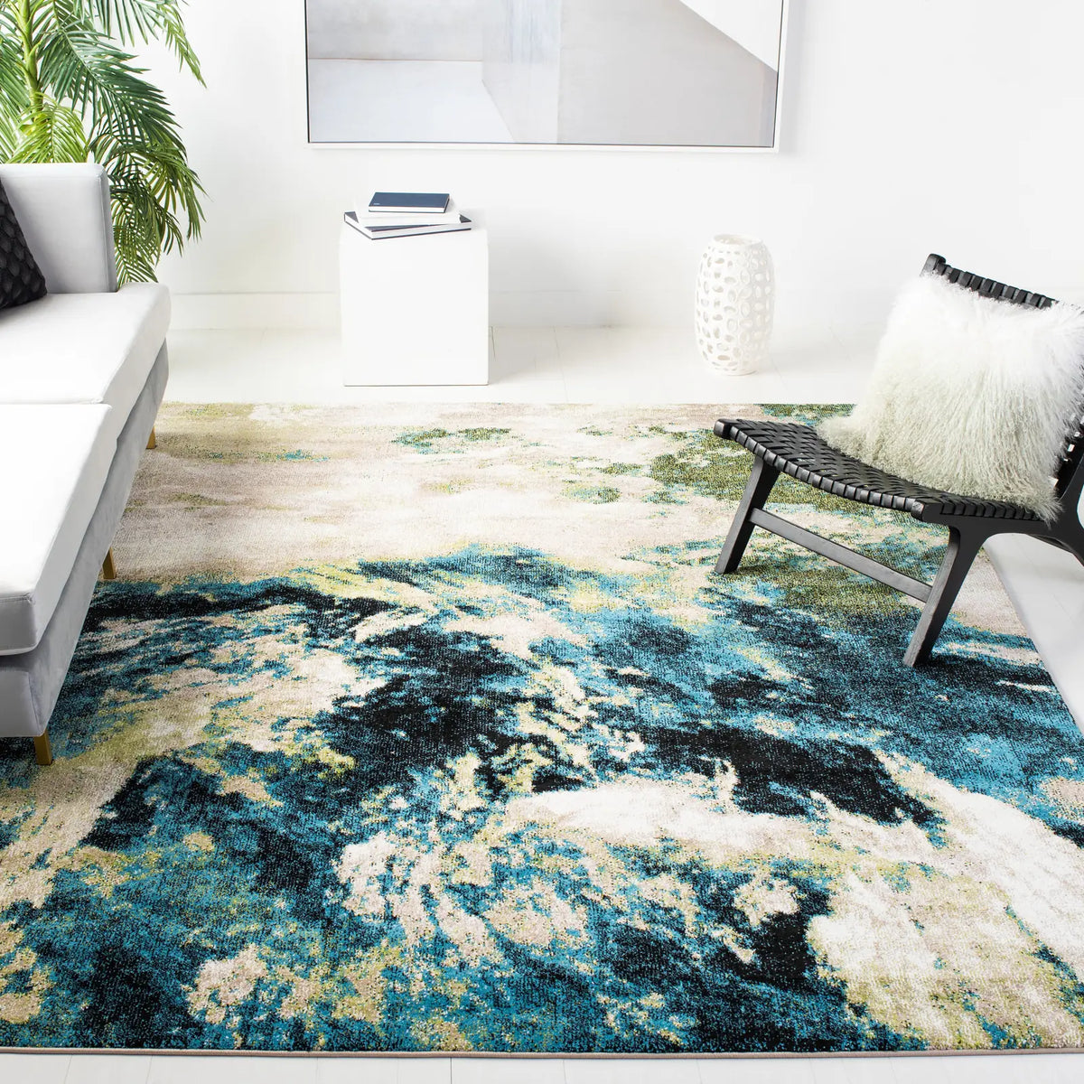 Safavieh Glacier 10'-6" x 14'-0" Rug in Navy / Green