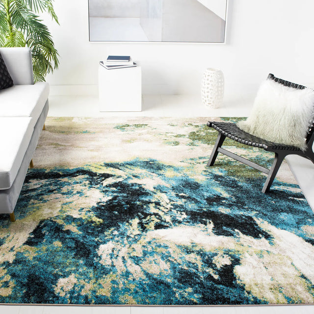 Safavieh Glacier 10'-6" x 14'-0" Rug in Navy / Green