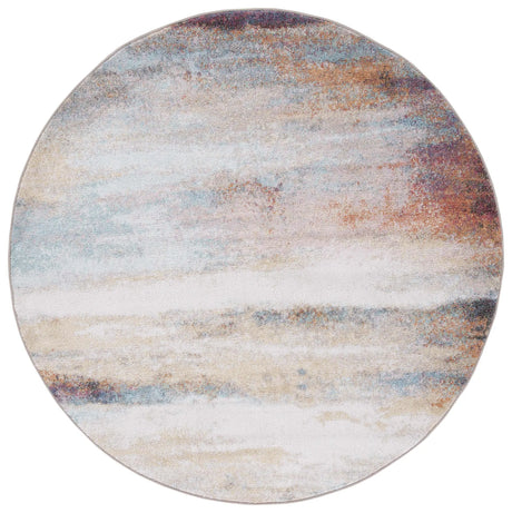 Safavieh Phoenix 500 6'-7" x 6'-7" Rug in Rust Blue / Ivory