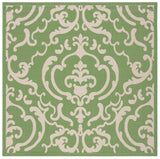 Safavieh Courtyard 6'-7" x 6'-7" Rug in Olive / Natural