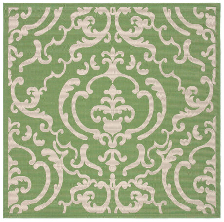 Safavieh Courtyard 6'-7" x 6'-7" Rug in Olive / Natural