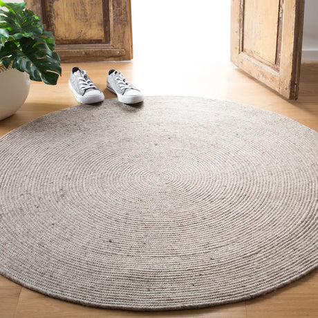 Safavieh Braided 3'-0" x 3'-0" Rug in Light Grey