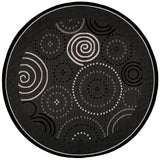 Safavieh Courtyard 6'-7" x 6'-7" Rug in Black / Sand
