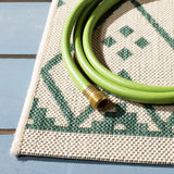 Safavieh Courtyard 4'-0" x 5'-7" Rug in Beige / Green