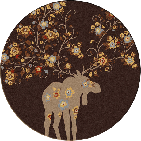 American Dakota Moose Blossom Chocolate Rug